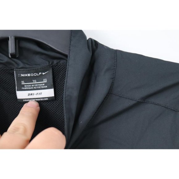 Nike pullover men's XL dri fit 1/4 zip Golf Windbreaker black mesh lined active - Picture 8 of 11